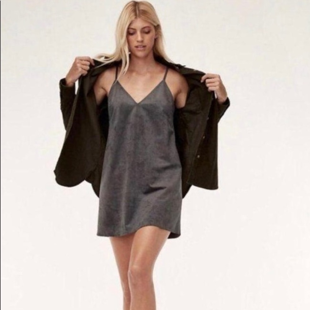 SPAGHETTI STRAP SUEDE DRESS - ARTIZIA - BROWN - SIZE XS